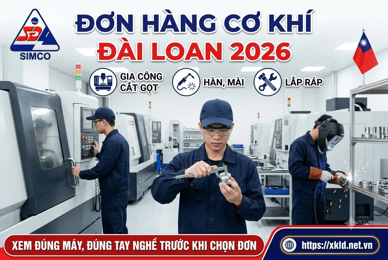 Đơn hàng cơ khí Đài Loan 2026: gia công cắt gọt, hàn, mài, lắp ráp; xem đúng máy, đúng tay nghề trước khi chọn đơn